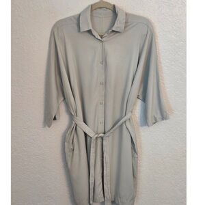 Women's Gray Button-Up Sleep Shirt